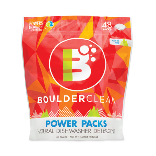 Dishwasher Detergent Power Packs, Citrus Zest, 48 Tab Pouch-(BCL003663EA)