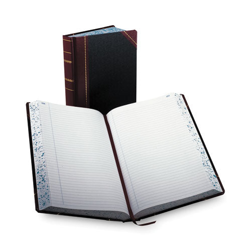 Account Record Book, Record-Style Rule, Black/Red/Gold Cover, 13.75 x 8.38 Sheets, 500 Sheets/Book-(BOR9500R)