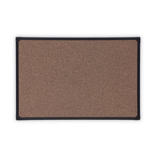 Tech Cork Board, 36 x 24, Cork Surface, Black Plastic Frame-(UNV43022)