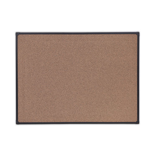 Tech Cork Board, 48 x 36, Cork Surface, Black Aluminum Frame-(UNV43023)