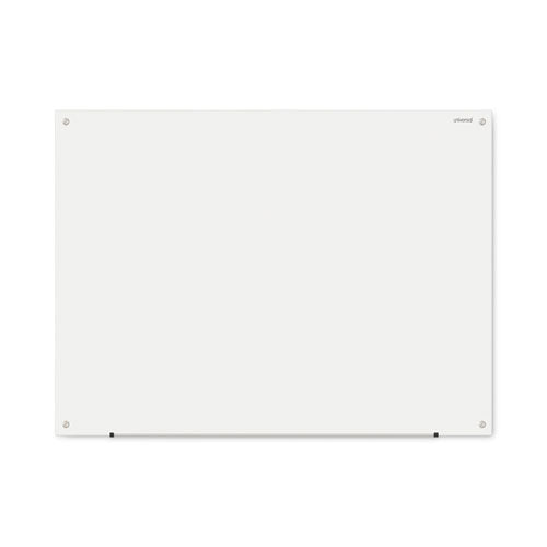 Frameless Glass Marker Board, 48 x 36, White Surface-(UNV43233)