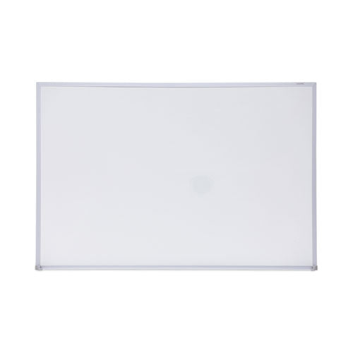 Melamine Dry Erase Board with Aluminum Frame, 36 x 24, White Surface, Anodized Aluminum Frame-(UNV43623)