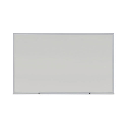 Deluxe Melamine Dry Erase Board, 60 x 36, Melamine White Surface, Silver Anodized Aluminum Frame-(UNV43625)