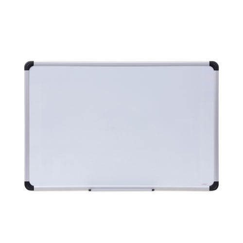 Magnetic Steel Dry Erase Marker Board, 36 x 24, White Surface, Aluminum/Plastic Frame-(UNV43733)