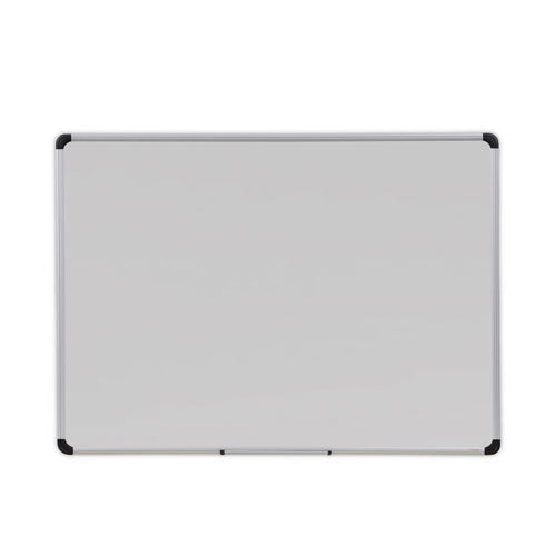 Deluxe Porcelain Magnetic Dry Erase Board, 48 x 36, White Surface, Silver/Black Aluminum Frame-(UNV43842)