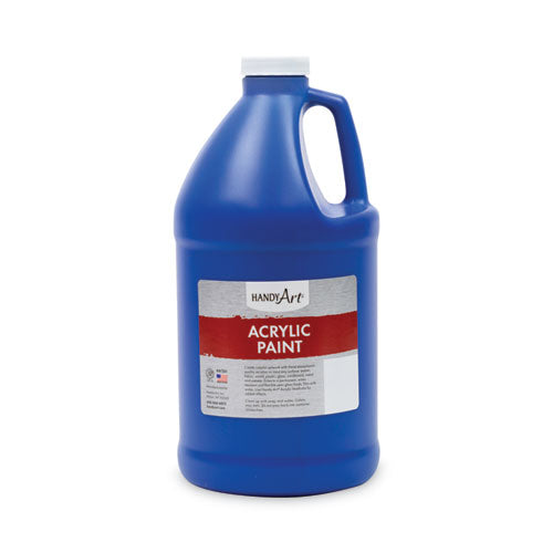 Acrylic Paint, Blue, 64 oz Bottle-(HAN102060)