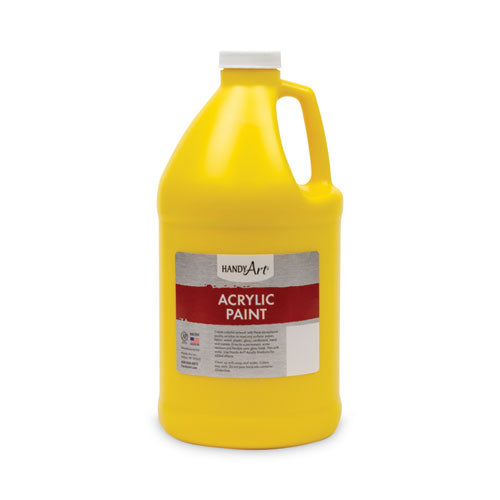 Acrylic Paint, Yellow, 64 oz Bottle-(HAN102010)