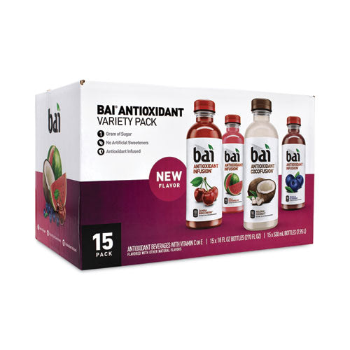 Antioxidant Infused Beverage, Variety Pack, 18 oz Bottle, 15/Box, Ships in 1-3 Business Days-(GRR22000656)