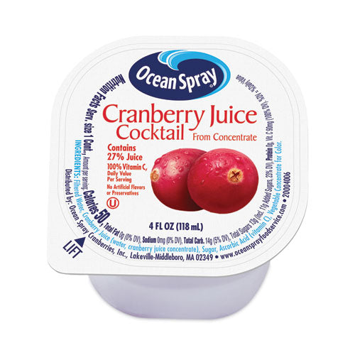 Cranberry Juice Drink, Cranberry, 4 oz Cup, 18/Box, Ships in 1-3 Business Days-(GRR30700003)