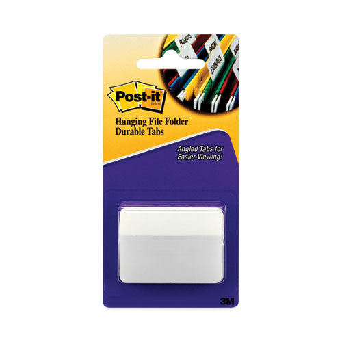 Angled Color Bar Tabs, 1/5-Cut, White, 2" Wide, 50/Pack-(MMM686A50WH)