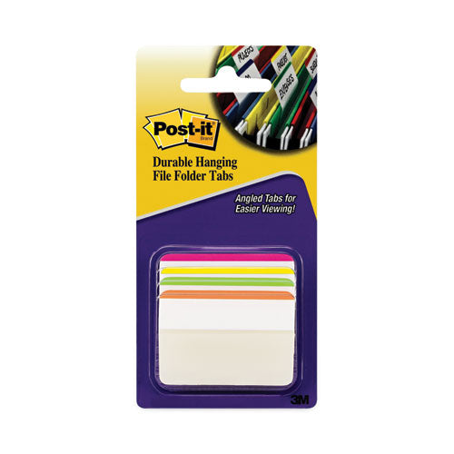 2" Angled Tabs, Lined, 1/5-Cut, Assorted Brights Colors, 2" Wide, 24/Pack-(MMM686A1BB)