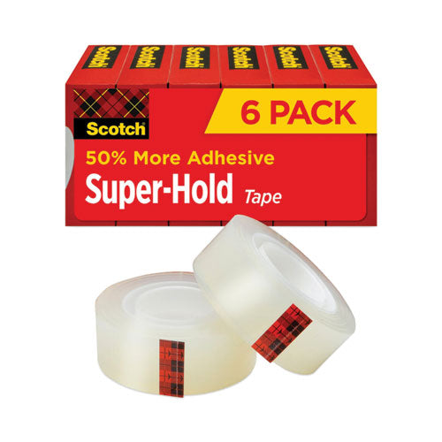 Super-Hold Tape Refill, 1" Core, 0.75" x 27.77 yds, Transparent, 6/Pack-(MMM700K6)