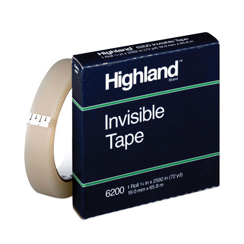 Invisible Permanent Mending Tape, 3" Core, 0.75" x 72 yds, Clear-(MMM6200342592)