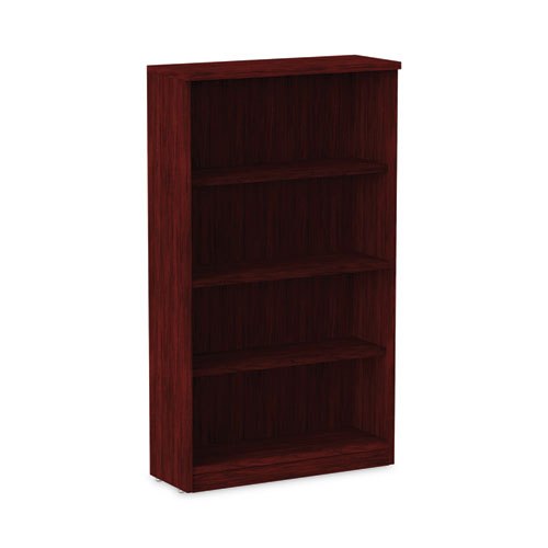 Alera Valencia Series Bookcase, Four-Shelf, 31.75w x 14d x 54.88h, Mahogany-(ALEVA635632MY)