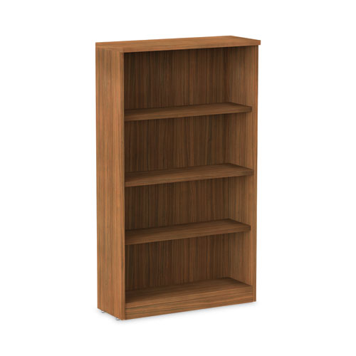 Alera Valencia Series Bookcase, Four-Shelf, 31.75w x 14d x 54.88h, Modern Walnut-(ALEVA635632WA)