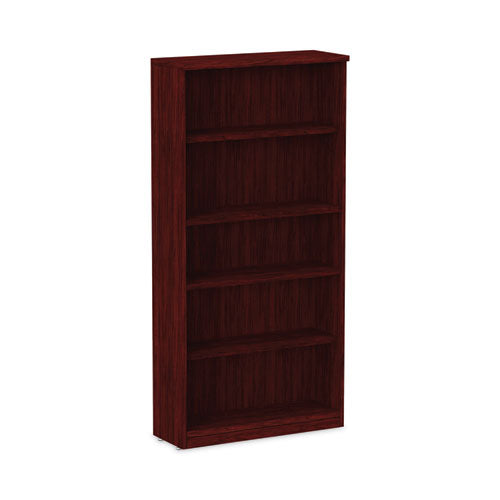 Alera Valencia Series Bookcase, Five-Shelf, 31.75w x 14d x 64.75h, Mahogany-(ALEVA636632MY)