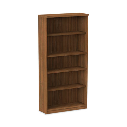 Alera Valencia Series Bookcase, Five-Shelf, 31.75w x 14d x 64.75h, Modern Walnut-(ALEVA636632WA)