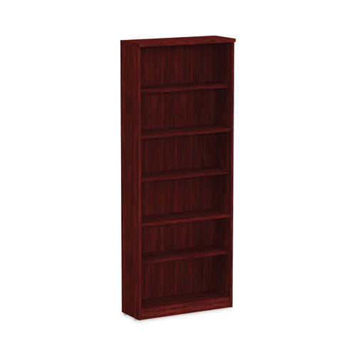 Alera Valencia Series Bookcase, Six-Shelf, 31.75w x 14d x 80.25h, Mahogany-(ALEVA638232MY)