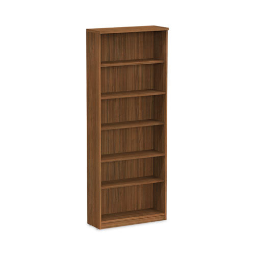 Alera Valencia Series Bookcase, Six-Shelf, 31.75w x 14d x 80.25h, Modern Walnut-(ALEVA638232WA)