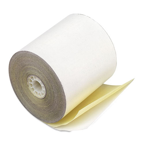 Impact Printing Carbonless Paper Rolls, 3" x 90 ft, White/Canary, 50/Carton-(ICX90770470)