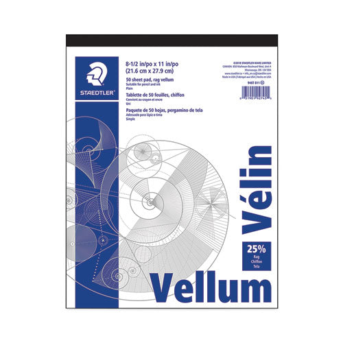 Vellum Tracing Paper, 8.5 x 11, White, 50/Pad-(STD946T811)