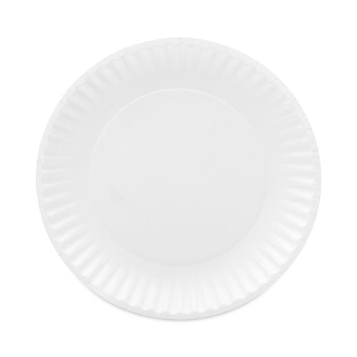 Coated Paper Plates, 9" dia, White, 100/Pack, 12 Packs/Carton-(AJMCP9GOAWH)