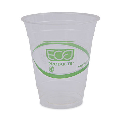 GreenStripe Renewable and Compostable Cold Cups, 12 oz, Clear, 50/Pack, 20 Packs/Carton-(ECOEPCC12GS)