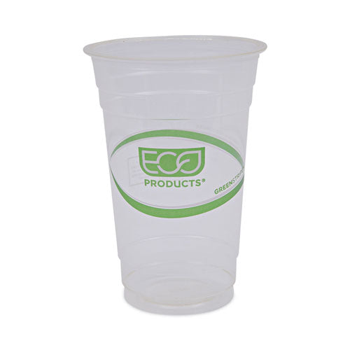 GreenStripe Renewable and Compostable Cold Cups, 20 oz, Clear, 50/Pack, 20 Packs/Carton-(ECOEPCC20GS)