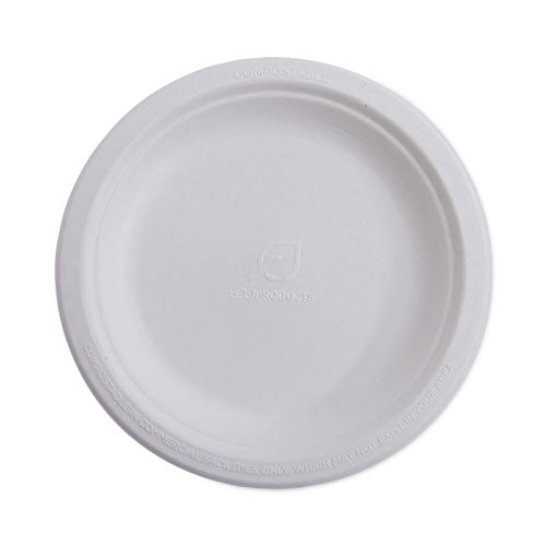 Renewable Sugarcane Dinnerware, Plate, 10" dia, Natural White, 50/Pack-(ECOEPP005PK)