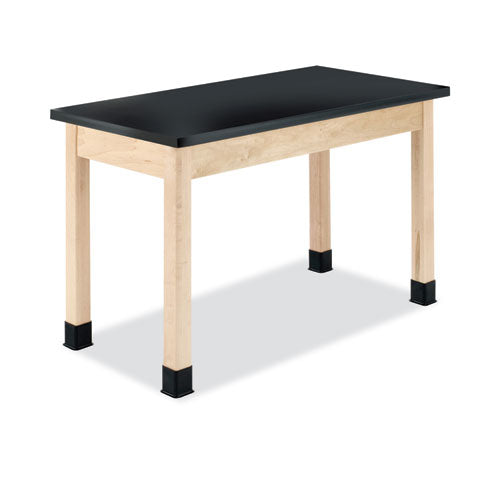 Classroom Science Table, 48w x 24d x 30h, Black Epoxy Resin Top, Maple Base-(DVWP7106M30N)