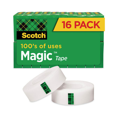 Magic Tape Value Pack, 1" Core, 0.75" x 83.33 ft, Clear, 16/Pack-(MMM810K16)