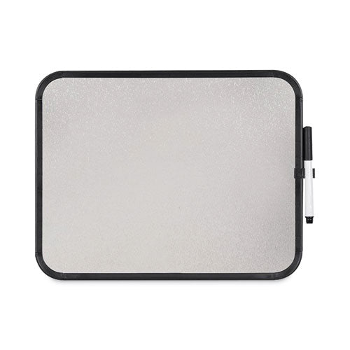 Magnetic Dry Erase Board, 11 x 14, White Surface, Black Plastic Frame-(BVCCLK020402)