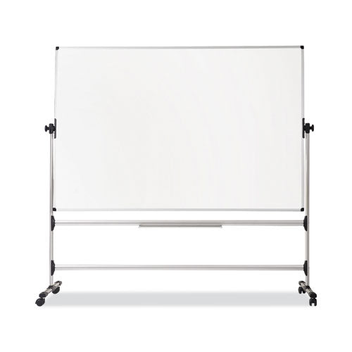 Earth Silver Easy Clean Mobile Revolver Dry Erase Boards, 36 x 48, White Surface, Silver Steel Frame-(BVCRQR0221)