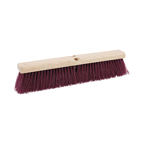 Floor Brush Head, 3" Maroon Heavy-Duty Polypropylene Bristles, 18" Brush-(BWK20318)