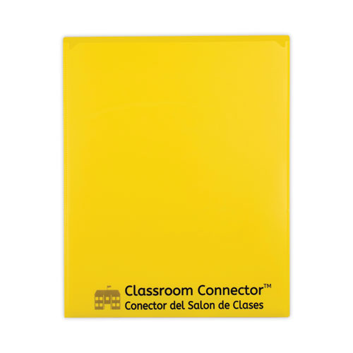 Classroom Connector Folders, 11 x 8.5, Yellow, 25/Box-(CLI32006)