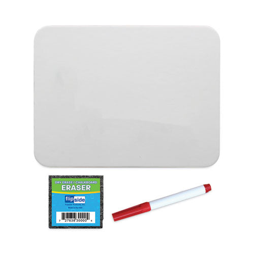 Dry Erase Board Set with Assorted Color Markers, 12 x 9, White Surface, 12/Pack-(FLP31003)