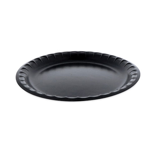 Placesetter Deluxe Laminated Foam Dinnerware, Plate, 10.25" dia, Black, 540/Carton-(PCT0TKB0010000Y)