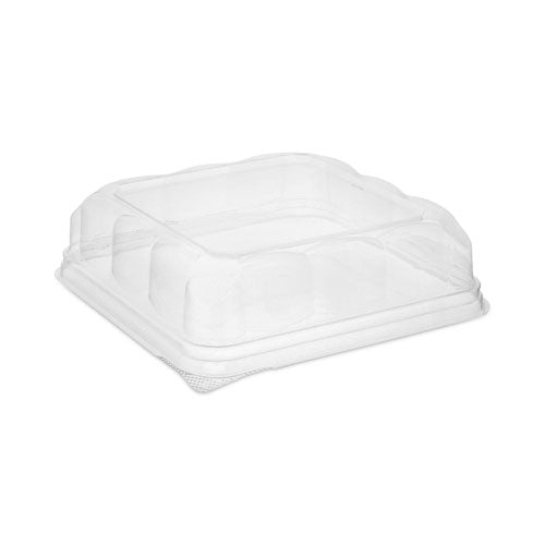 Recycled Container Lid, Dome Lid for 6 x 6 Brownie Container, 7.5 x 7.5 x 2.02, Clear, Plastic, 195/Carton-(PCT75S20SDOME)