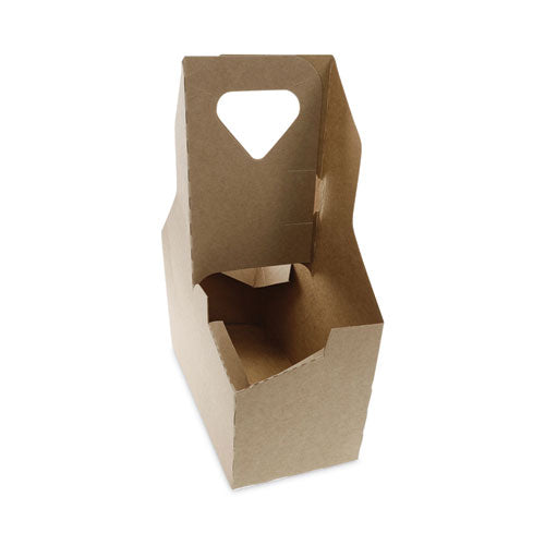 Paperboard Cup Carrier, Up to 44 oz, Two to Four Cups, Natural, 250/Carton-(PCTD24CPCRY44)