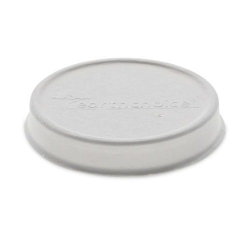 EarthChoice Compostable Soup Cup Lid, For 8-16 oz Soup Cups, 4" Diameter, White, Sugarcane, 500/Carton-(PCTLMC81216EC)