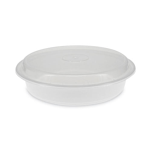 Newspring VERSAtainer Microwavable Containers, 48 oz, 9 x 9 x 2.38, White/Clear, Plastic, 150/Carton-(PCTNC948)