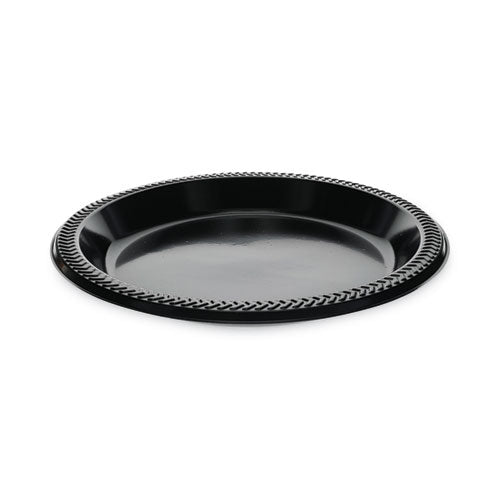 Prairieware Impact Plastic Dinnerware, Plate, 10.25" dia, Black, 500/Carton-(PCTPI10E)