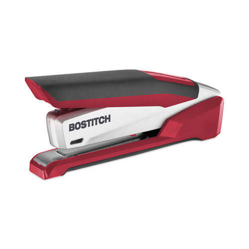 InPower Spring-Powered Desktop Stapler with Antimicrobial Protection, 28-Sheet Capacity, Red/Silver-(ACI1117)