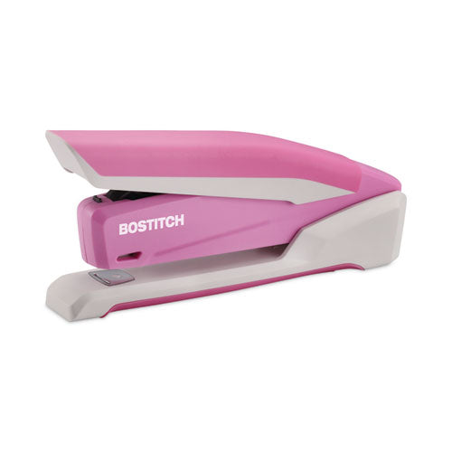 InCourage Spring-Powered Desktop Stapler with Antimicrobial Protection, 20-Sheet Capacity, Pink/Gray-(ACI1188)