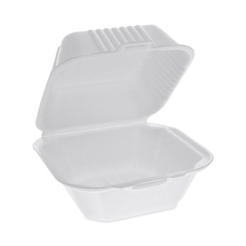 SmartLock Foam Hinged Lid Container, Sandwich, 5.75 x 5.75 x 3.25, White, 504/Carton-(PCTYHLW06000000)