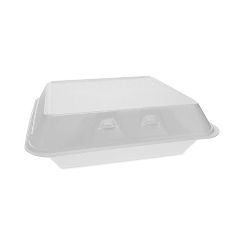 SmartLock Foam Hinged Lid Container, X-Large, 9.5 x 10.5 x 3.25, White, 250/Carton-(PCTYHLW10010000)