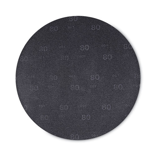 Sanding Screens, 20" Diameter, 80 Grit, Black, 10/Carton-(BWK50208010)