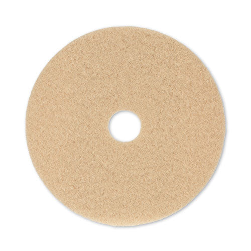 Burnishing Floor Pads, 20" Diameter, Tan, 5/Carton-(BWK4020ULT)