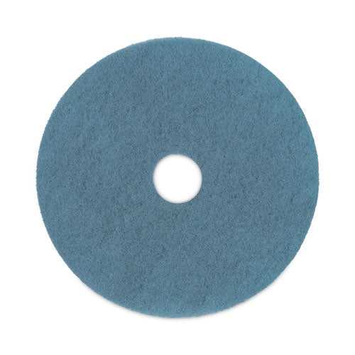 Burnishing Floor Pads, 20" Diameter, Aqua, 5/Carton-(BWK4020AQU)