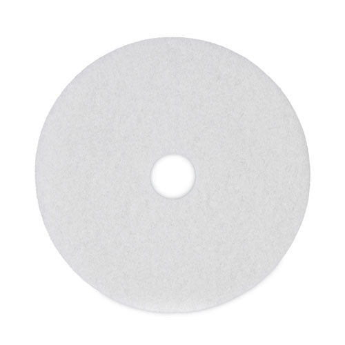 Polishing Floor Pads, 19" Diameter, White, 5/Carton-(BWK4019WHI)